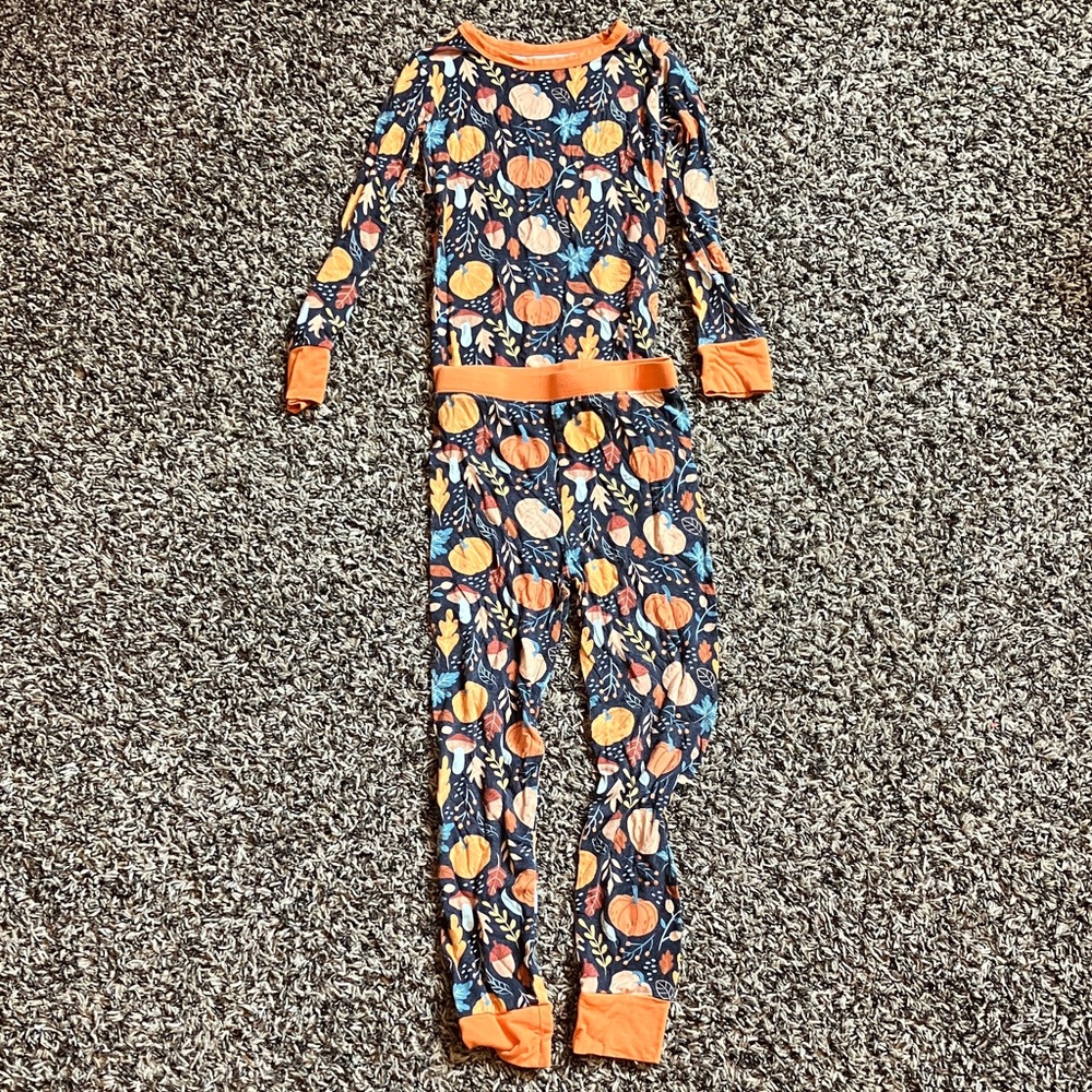 Millie & Roo Pumpkin Print Pajama Set